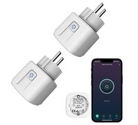 Prise intelligente Zigbee Smart Outlet: avec minuterie fonction, application Tuya et commande vocale, moniteur d'énergie, hub ZigBee requis, fonctionne avec Alexa (Zigbee, paquet de 2)