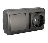 Prise + interrupteur mural - Solera - Multicolore - Rectangulaire - Intérieur - Electrique