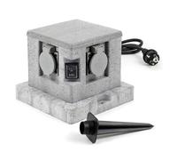 Prise jardin quadruple Aspect granit Prise extérieure Capteur IP44 Bloc prises