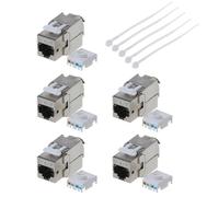 Prise Keystone RJ45 Cat6 Cat6A, 5 pièces, Module blindé, sans outil