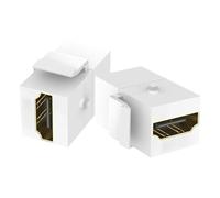 Prise Keystone Vidéo Numérique - Prise en Charge 4K + Adaptateur De Panneau | Prises Vidéo Numériques ABS Keystone, Paquet De 2 Avec Support 4K Et Conception De Montage Mural Compacte Pour Téléviseurs, O