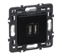 Prise Legrand avec 2 ports USB de type A Noir Dispositif complet - 741431