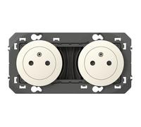 LEGRAND - Prise Double Murale 16A avec Terre dooxie Surface - Prise 2P + T Affleurante avec Fond Rétractable - Fabriqué En France - Blanc