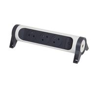 Prise Legrand Premium 3x2P avec terre sans cordon Noir-Blanc (Prise européenne) - 049464 [5 Pièces]