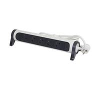 Prise Legrand Premium 5x2P avec terre et cordon de 3m Noir Blanc (Prise européenne) - 049461 [5 Pièces]