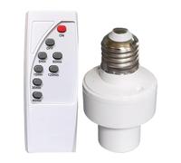Prise lumineuse à télécommande pour l'extérieur - Douille de lampe E27 sans fil - Fonction de minuterie - Pour armoire, chambre à coucher, grenier, escalier, garage, lampes de maison, armoire, K