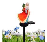 Prise lumineuse solaire Père Noël - Éclairage de Noël pour l'extérieur - Père Noël - Lampe de jardin - Résistant à l'eau - Lumineux et décoratif - Pour chemins