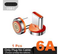 Prise Magnétique Ronde 12 Gen 6a Pour Huawei Honor 3a Usb Type C Adaptateur De Charge Rapide Pour Iphone Samsung Xiaomi Oneplus - Type 1pcs For Typy-C (6a)