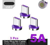Prise Magnétique Ronde 12 Gen 6a Pour Huawei Honor 3a Usb Type C Adaptateur De Charge Rapide Pour Iphone Samsung Xiaomi Oneplus - Type 3pcs For Typy-C (5a)