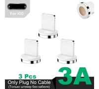 Prise Magnétique Ronde 12 Gen 6a Pour Huawei Honor 3a Usb Type C Adaptateur De Charge Rapide Pour Iphone Samsung Xiaomi Oneplus - Type 3pcs For Iphone (3a)