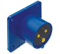 Prise mâle 16 A 230 V 2P+E IP44 pour montage sur panneau droit PCE (613-6)