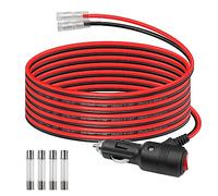Prise mâle d'allume-cigare de remplacement 12v avec fils et lumière led, câble d'extension d'allume-cigare de voiture 16awg avec bouton de commutation et cordon robuste à fusible 15a-2M