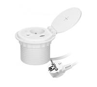 Prise meuble Ø8cm dans le plan de travail avec OR-GM-9015/W