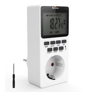 Prise Minuterie Électrique - Contrôle Facile des Appareils, Écran LCD, Mode Aléatoire, Maison et Bureau (Version Française)