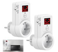 Prise Minuteur, 2 Pièces Minuteur Prise Electrique, Prise Minuterie Intérieure 10 Minutes - 9 Heures 50 Minutes, Prise À Compte À Rebours 230 V pour Appareils Électroménagers, Lampes