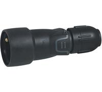 Prise mobile 2P+T 16A IP44 noire caoutchouc+presse-étoupe 050111