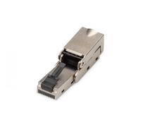 Prise modulaire coudée RJ45 cat.6A, PoE+, 10GbE, STP, métal, sans outil, AWG 27-22, toronné/plein
