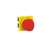 Legrand 076602 Poussoir Coup de Poing Arrêt d'urgence Mosaic, 2 Modules, Déverrouillable par 1/4 de Tour No, Nf 3A, 250V, Rouge/Jaune