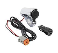 Prise Moto USB avec Support de Guidon 7/8"-1" pour Harley Davidson Heritage Softail Classic 18-19 Chrome