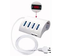 Prise multiple 5 postes de bureau avec interrupteur et 2 prises USB
