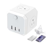 Prise multiple | Adaptateur cube avec plusieurs prises et ports USB de charge - Prise avec plusieurs prises multiples -