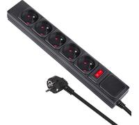 Maclean MCE219 Rallonge d'alimentation 5 Prises avec Protection Contre la Surcharge 250VAC / 10A 1.5m