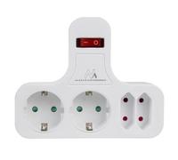Prise multiple - Maclean Energy - MCE224 G - 4 prises - 2 schuko - Interrupteur intégré