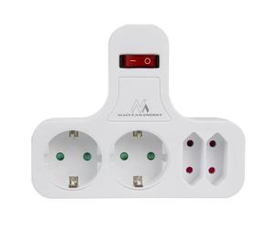Prise multiple - Maclean Energy - MCE224 G - 4 prises - 2 schuko - Interrupteur intégré