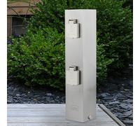 Prise Multiples Colonne D'Énergie Prise En Acier Inoxydable IP44 Argent H 39 Cm