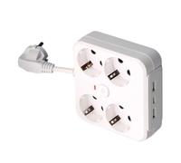 Prise Multiprise avec 4 Prises AC et 3 Ports USB Adaptateur de Prise | Bloc Multiprise pour Maison Bureau Table Dortoir Université Appartement
