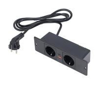 Prise Multiprise Encastrée, PD 20 W, chargRapide, œillet d'alimentation de Bureau avec 2 Prises, 5 V 3,1 A USB A et 1 Port USB C, Station de Charg Cachée pour Meuble encastré