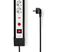 Prise multiprise | Type F (CEE 7/7) | 10 prises | 3,00 m | 3680 W | 16 A | Mise à la terre : contacts latéraux | 230 V CA 50/60 Hz | Angle de la prise : 45 ° | H05VV-F 3G1,5 mm² | Interrupteur marche/