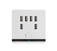 prise murale à 6 ports USB 3,4a, chargeur, prise de courant, panneau de commutation
