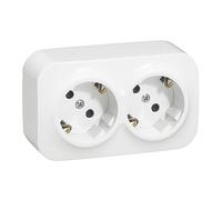 Prise murale avec mise à la terre, blanc éclatant