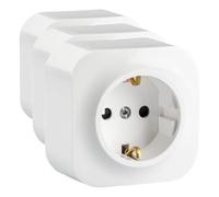 Prise murale avec mise à la terre, blanc éclatant (Lot de 3)