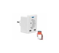 Prise murale connectée avec 2 ports USB [Luminea Home Control]