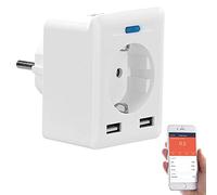 Prise murale connectée avec 2 ports USB [Luminea Home Control]