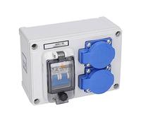 Prise Murale Double Allemande 230V 40A avec Disjoncteur Différentiel 1PN pour Installation Électrique Maison Bureau