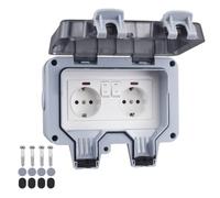 Prise murale E étanche IP66 16A avec port USB, prise de commutateur d'alimentation extérieure(2-E-Socket-swith)