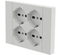 Prise murale Electraline 4 schuko blanc - 22105