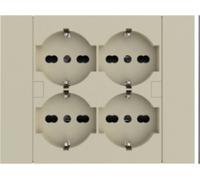 Prise murale Electraline 4 schuko sand - 22125
