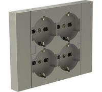 Prise murale Electraline 4 schuko titanium - 22135