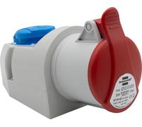 Prise Murale Électrique Combinée Avec Prise Cee 400 V/32 A À 5 Pôles + Prise Type F (Schuko), Prise Industrielle Avec Couvercle, Utilisation Intérieure/Extérieure, Atelier, Garage,