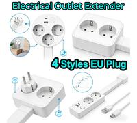 Prise murale électrique européenne rotative, rallonge de prise électrique à longueur réglable, rallonge de prises de courant pour table de chevet EU-Square 1