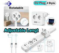 Prise murale électrique rotative Lenovo, rallonge de prise de courant à longueur réglable, multiprise pour table de chevet EU-Round
