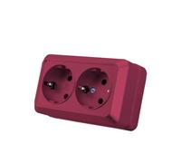 Prise murale encastrable,Set de prises électriques murales,Prise électrique murale d'intérieur 250V AC 16A,Prise double de terre bordeaux,MZ-06