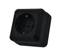 Prise murale encastrable,Set de prises électriques murales,Prise murale d'intérieur 250V AC 16A,Prise de terre noir