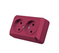 Prise murale encastrable,Set de prises murales électriques,Prise murale d'intérieur 250V AC 16A,bordeaux Prise double sans mise à la terre,MZ-05