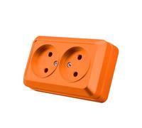 Prise murale encastrable,Set de prises murales électriques,Prise murale d'intérieur 250V AC 16A,orange Prise double sans mise à la terre,MZ-05