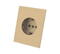 Prise Murale Encastrée Haute Performance PC/Antistatique - Prise de terre - Design Plat 5mm Couleur or Mat - 250V 16A AC pour Maison & Bureau - Module de Prise Sans Cadre - WESA